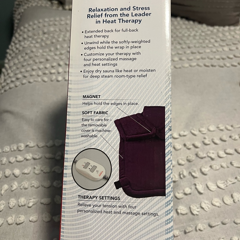 Sunbeam Purple Massaging Back Wrap - Picture 2 of 3
